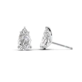 1 CTW Stud Earrings Set With Pear Lab Diamonds