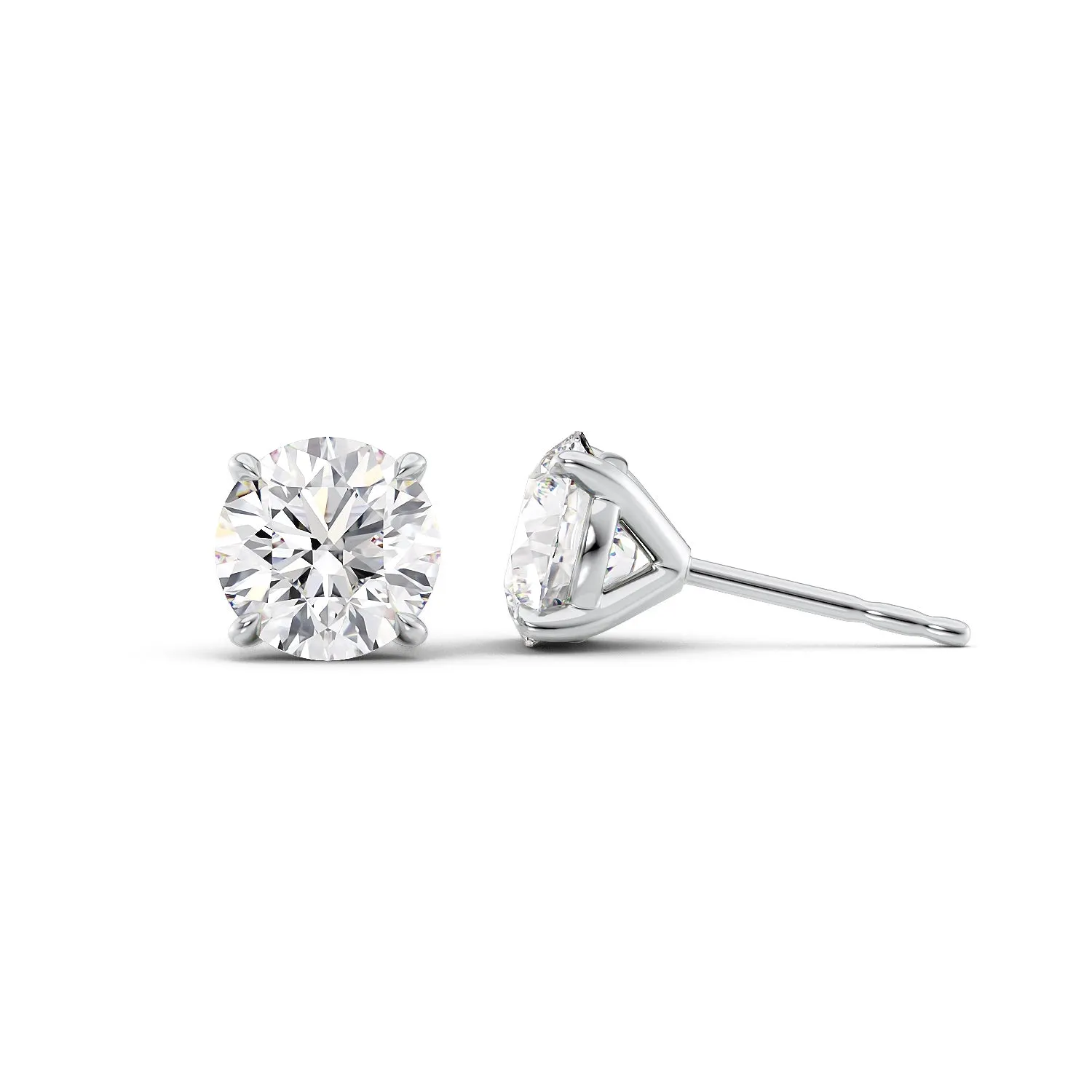 1 CTW Stud Earrings Set With Round Lab Diamonds