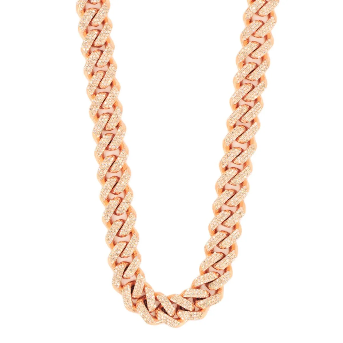 10k White, Yellow, or Rose Gold 3 Row Diamond 5 cttw Cuban Chain 9.5mm 22inches