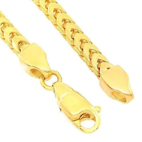 10k Yellow Gold Mens Solid Franco Chain 4 mm