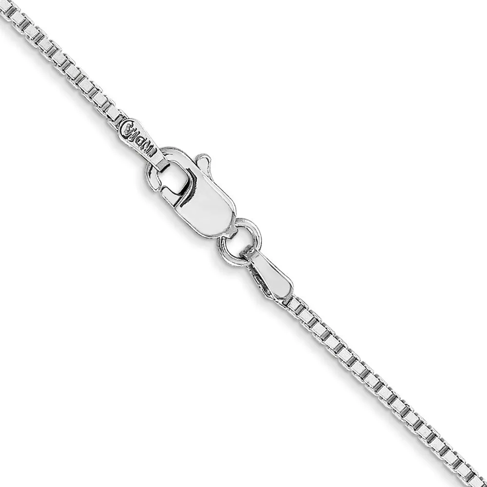 10KT White Gold 18-inch 1.3MM Lobster Clasp Box Chain