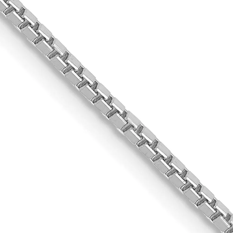 10KT White Gold 18-inch 1.3MM Lobster Clasp Box Chain