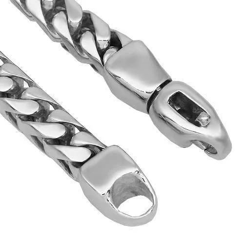 14k White Gold Mens Franco Chain 4 mm