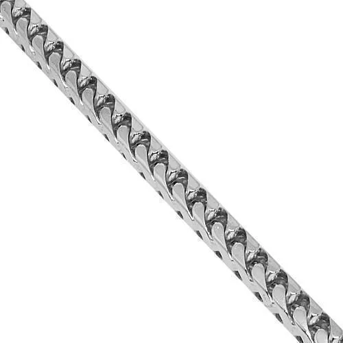 14k White Gold Mens Solid Box Franco Chain 5 mm