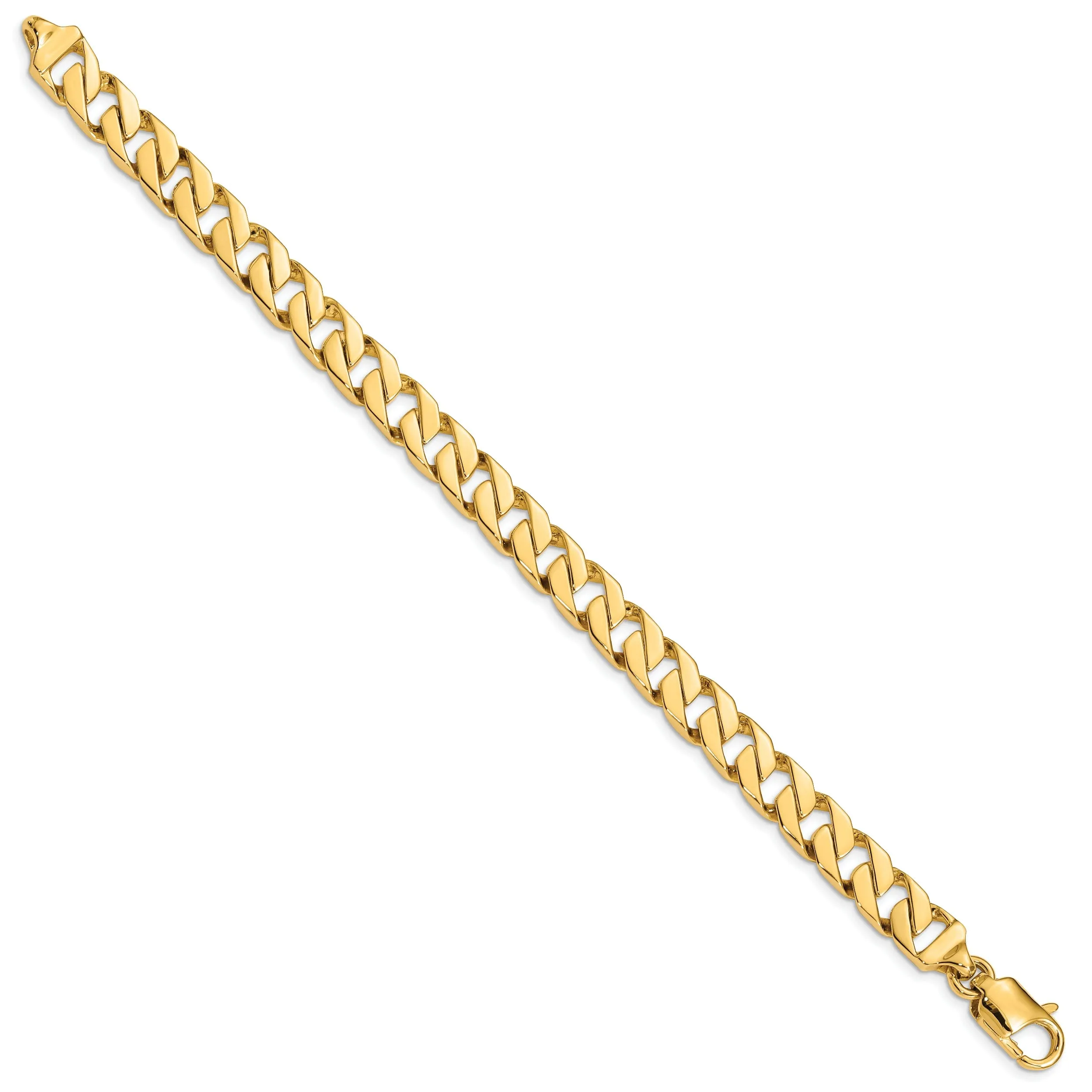 14k Yellow Gold 9.25-mm Fancy Curb Link Chain