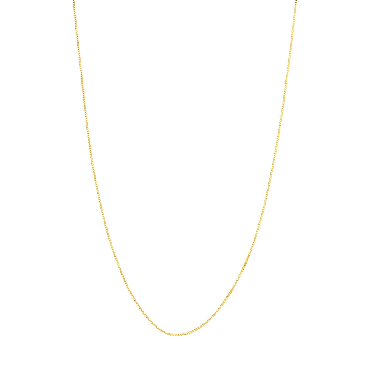 14K Yellow Gold and White Gold 0.42mm Box Chain Necklace with Spring Ring