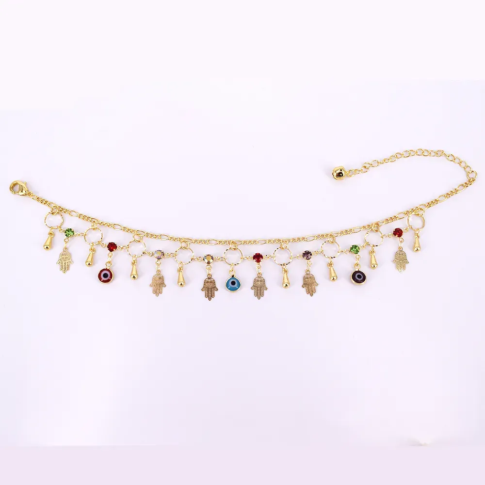 18K Gold-Filled Charm Anklet For Women