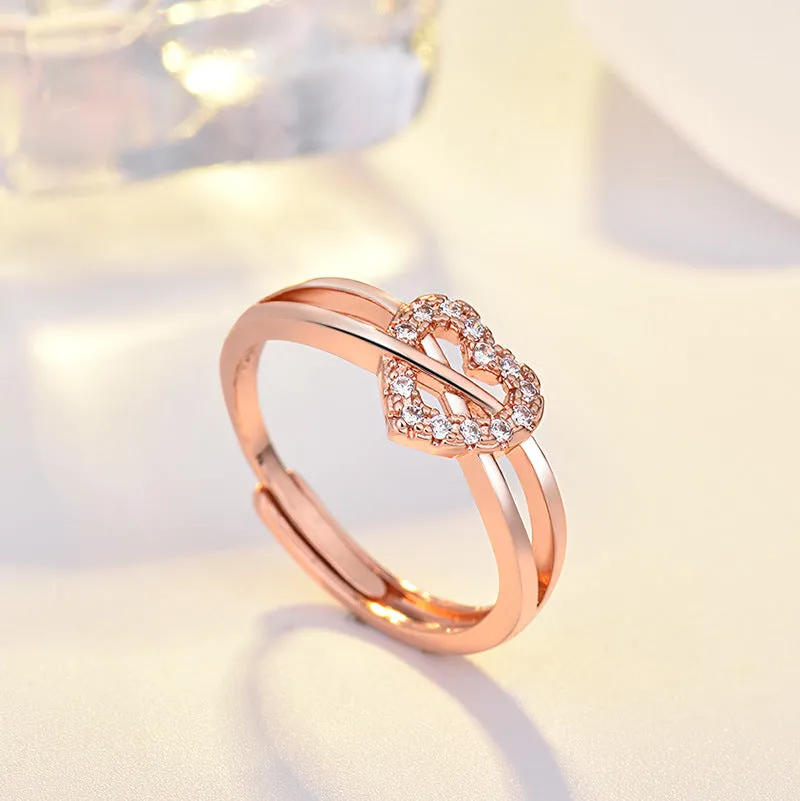 18k Gold Plated Heart Shaped Ring