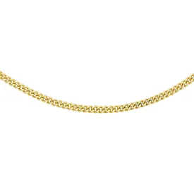 18K Yellow Gold Diamond Cut Curb Chain/ 20"