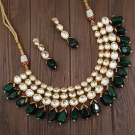 3 Line Ascending Kundan Necklace Set