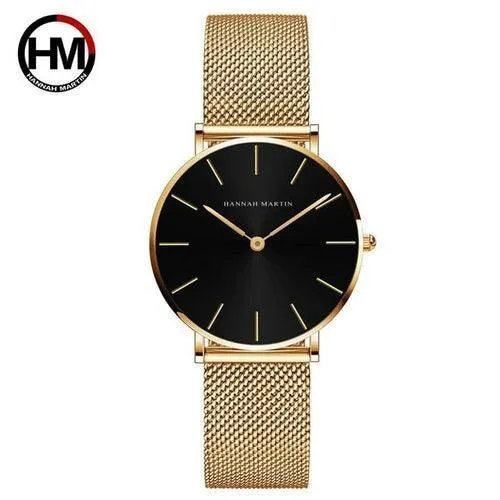 36mm Japan Quartz Movement Ladies Wristwatches Stainless Steel Mesh