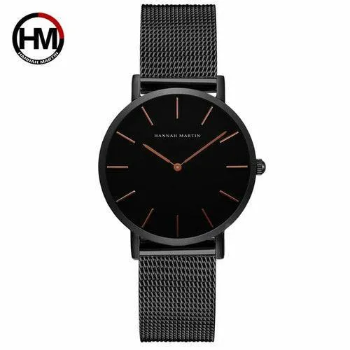 36mm Japan Quartz Movement Ladies Wristwatches Stainless Steel Mesh