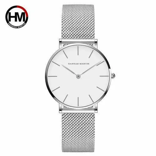 36mm Japan Quartz Movement Ladies Wristwatches Stainless Steel Mesh