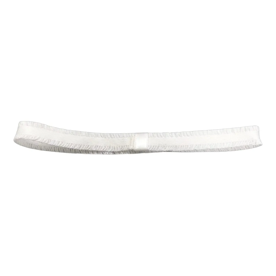 Add-A-Bow White Ruffle Edge Elastic Headband