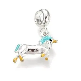 Alloy Enamel Unicorn Drop Charm