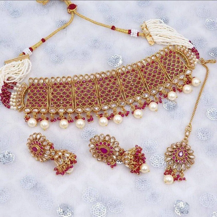 Antique Gold Polki Choker Set