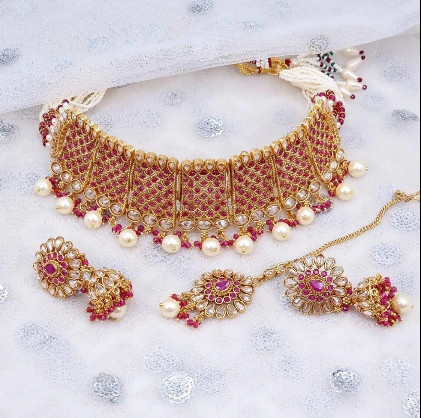 Antique Gold Polki Choker Set