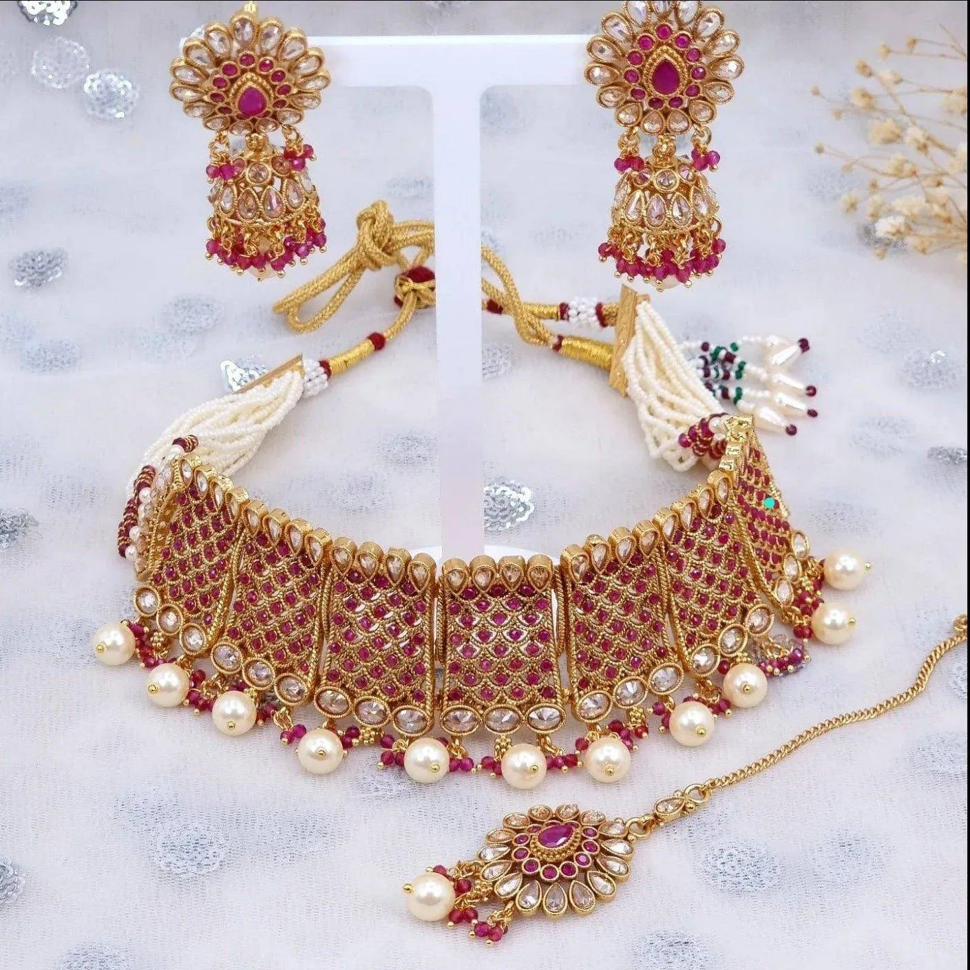 Antique Gold Polki Choker Set