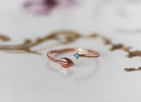 Asteria Turquoise Leaf Ring