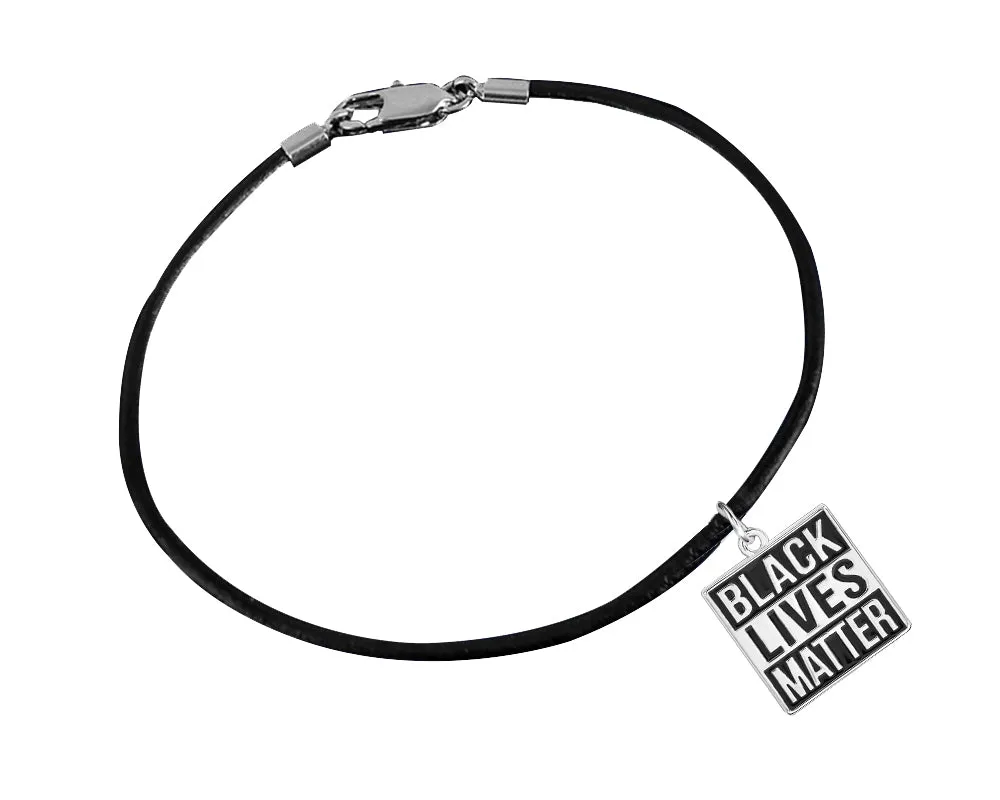 Black Lives Matter Charm Black Cord Bracelets