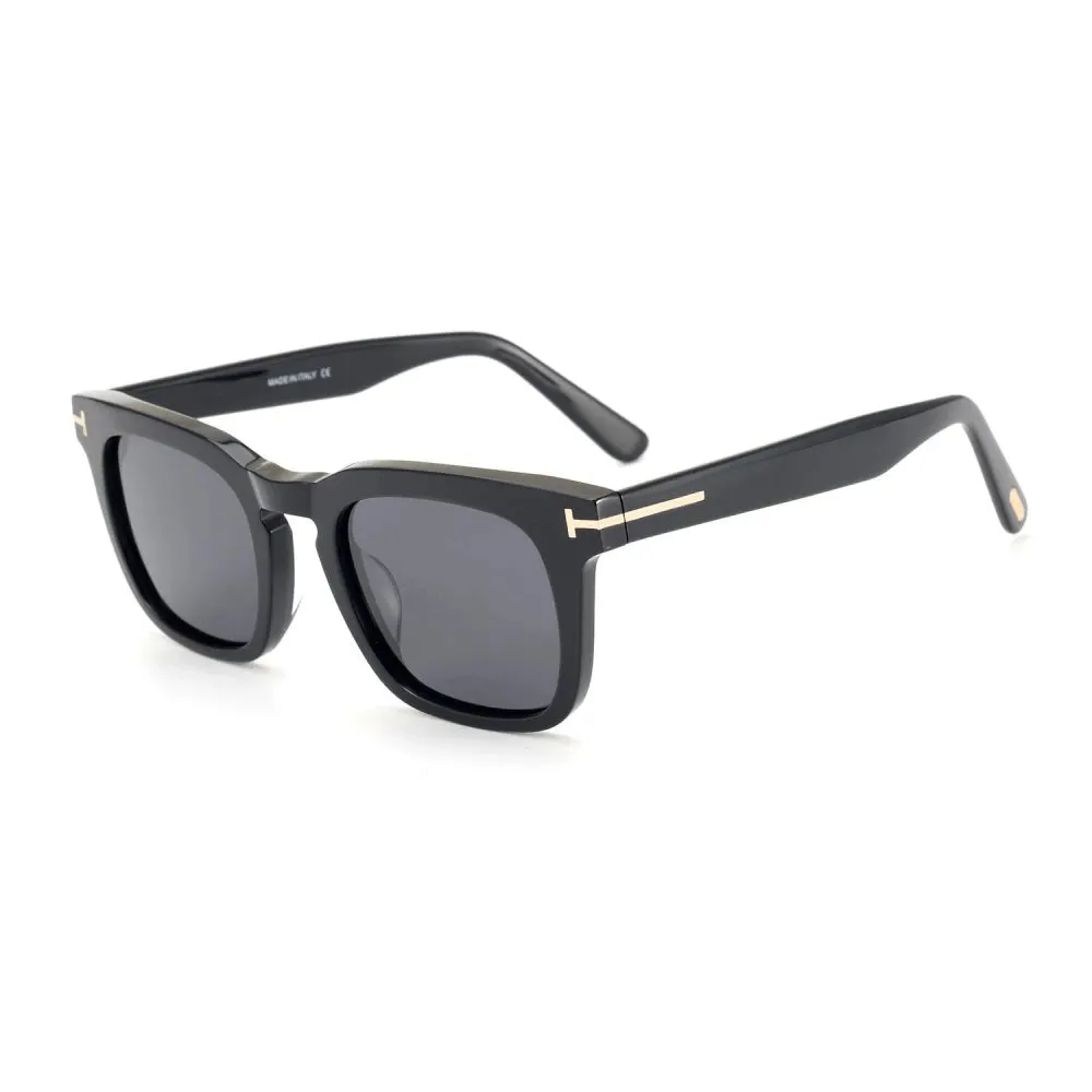 Black Mask Men's Full Rim Square Acetate Polarized Sunglasses Ft751