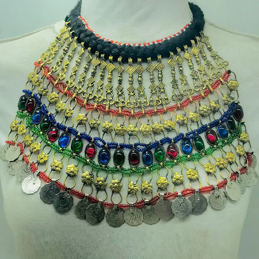 Boho Handmade Choker Necklace With Dangling Coins