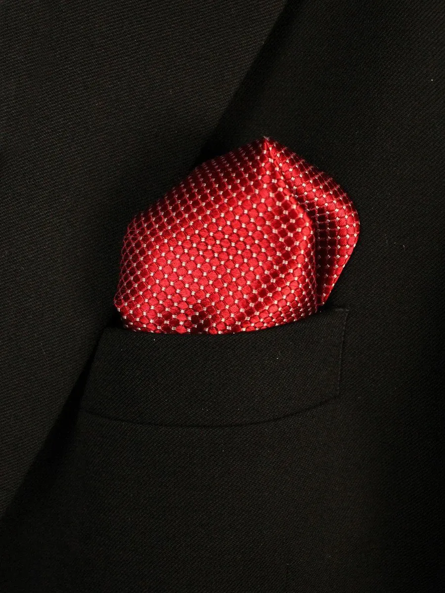 Boy's Pocket Square 18943 Red Neat