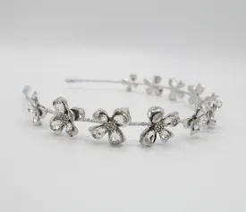 bridal headband glass petal hairband bling hair accessory for women