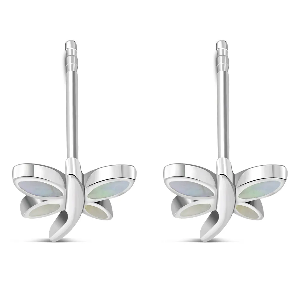 Butterfly Stud Mother of Pearl Sterling Silver Earrings