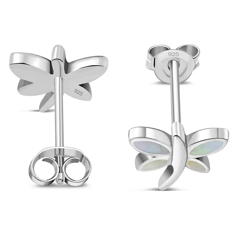 Butterfly Stud Mother of Pearl Sterling Silver Earrings