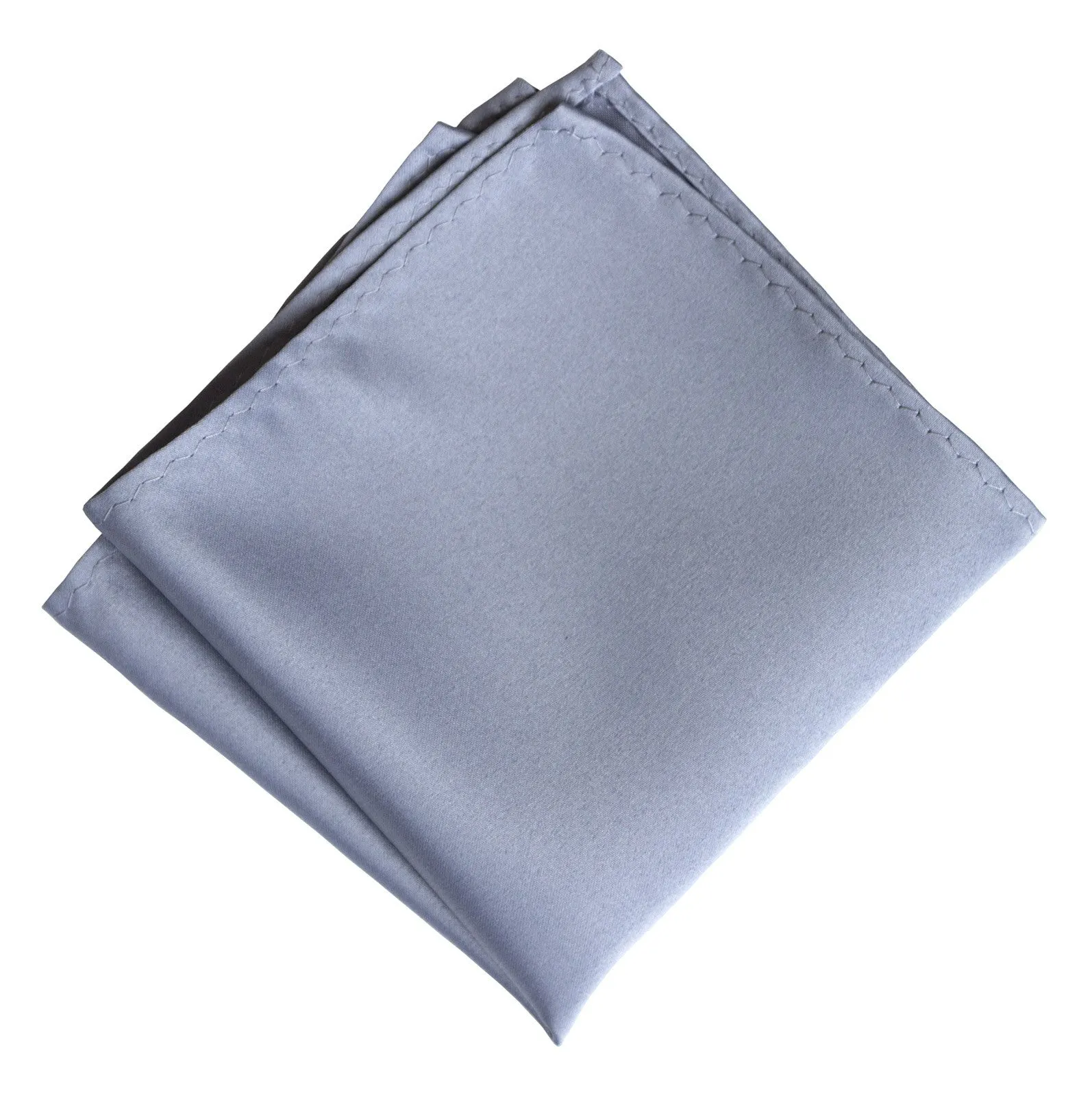 Cadet Blue Silk Pocket Square. Solid Color Blue-Grey Satin Finish, No Print