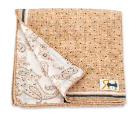 Camel Dot/Paisley Pocket Square - 5658