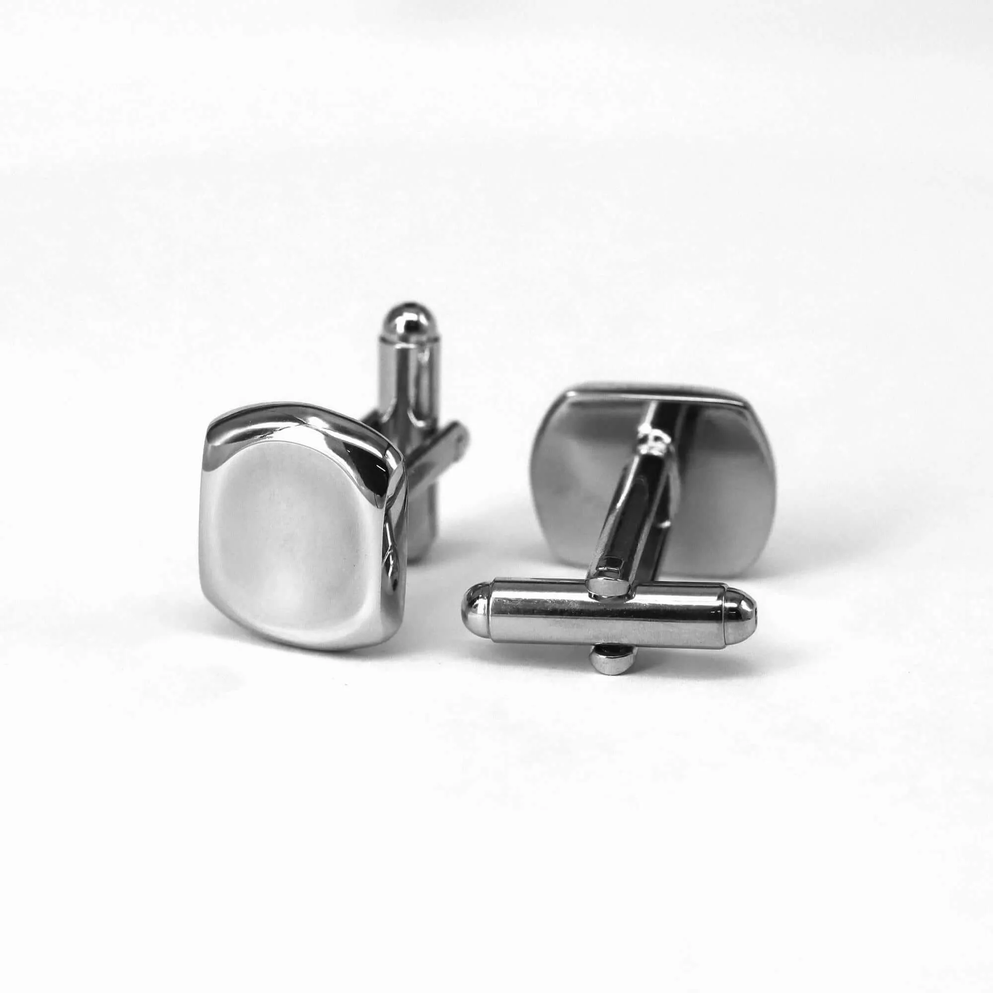 Caved in Square Cufflinks- Silver (Online Exclusive)