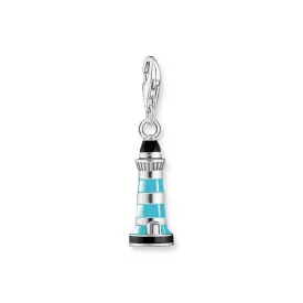 Charm pendant turquoise lighthouse silver