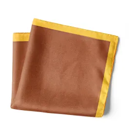 Chokore Chocolate & Orange Silk Pocket Square - Squared line