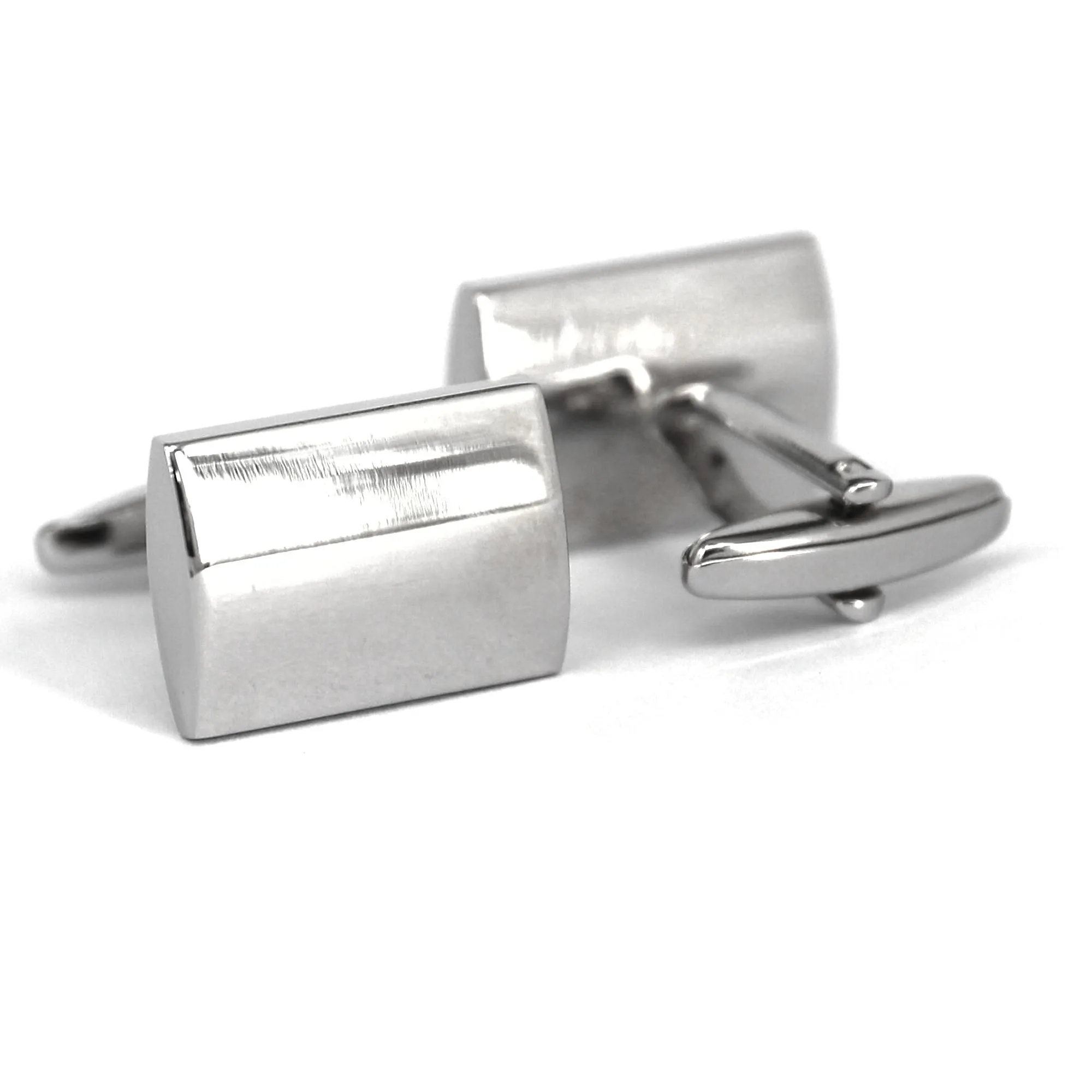 Classic Rectangle Block Silver Cufflinks(Online Exclusive)