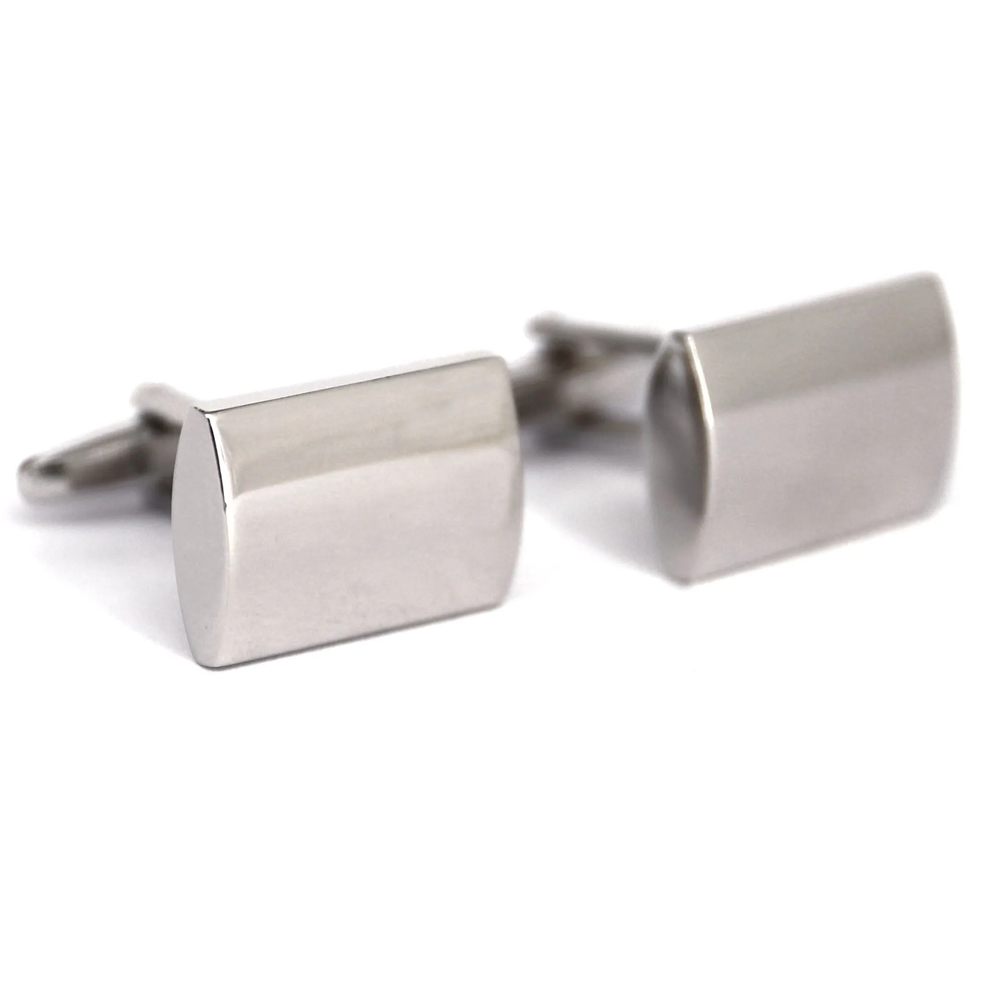 Classic Rectangle Block Silver Cufflinks(Online Exclusive)