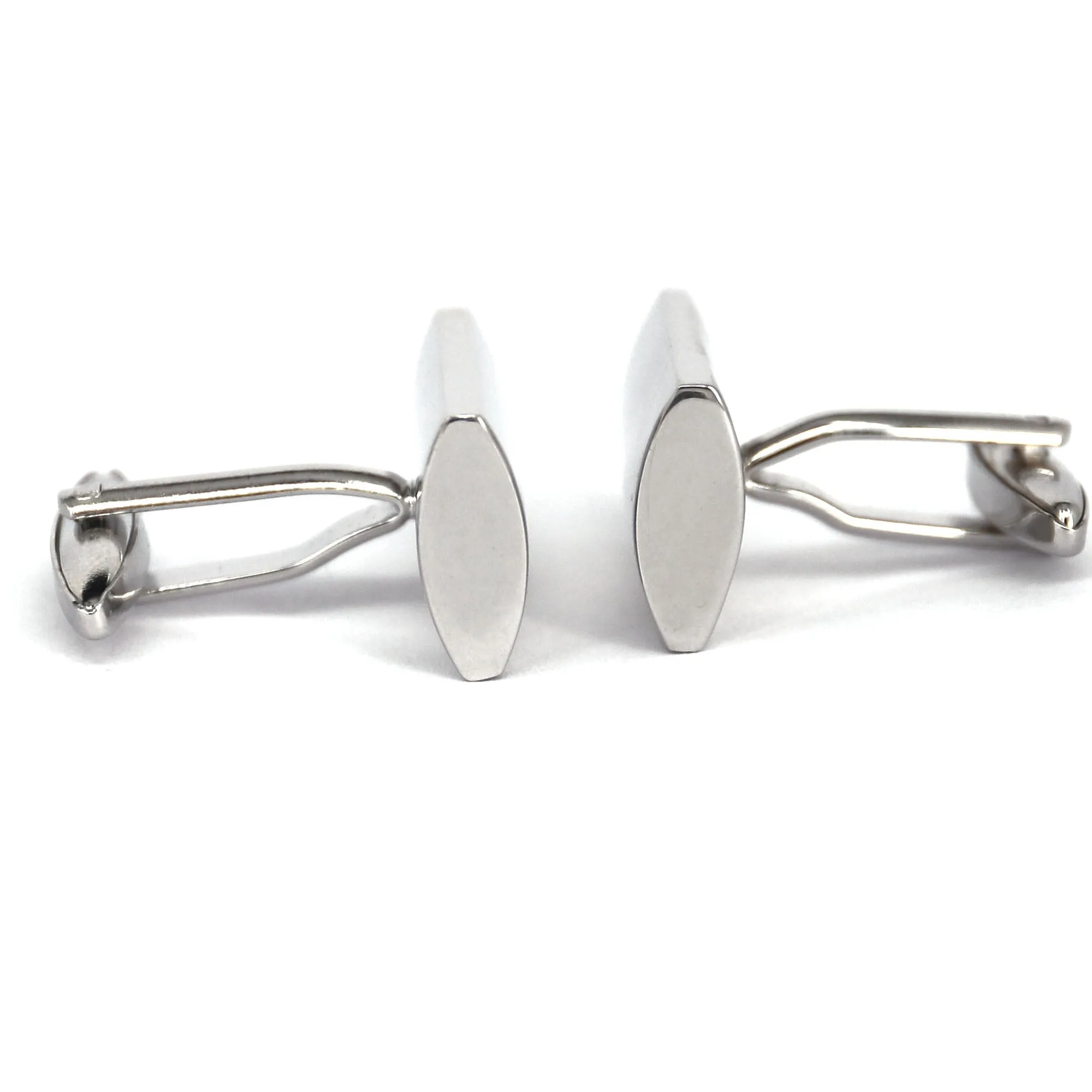 Classic Rectangle Block Silver Cufflinks(Online Exclusive)