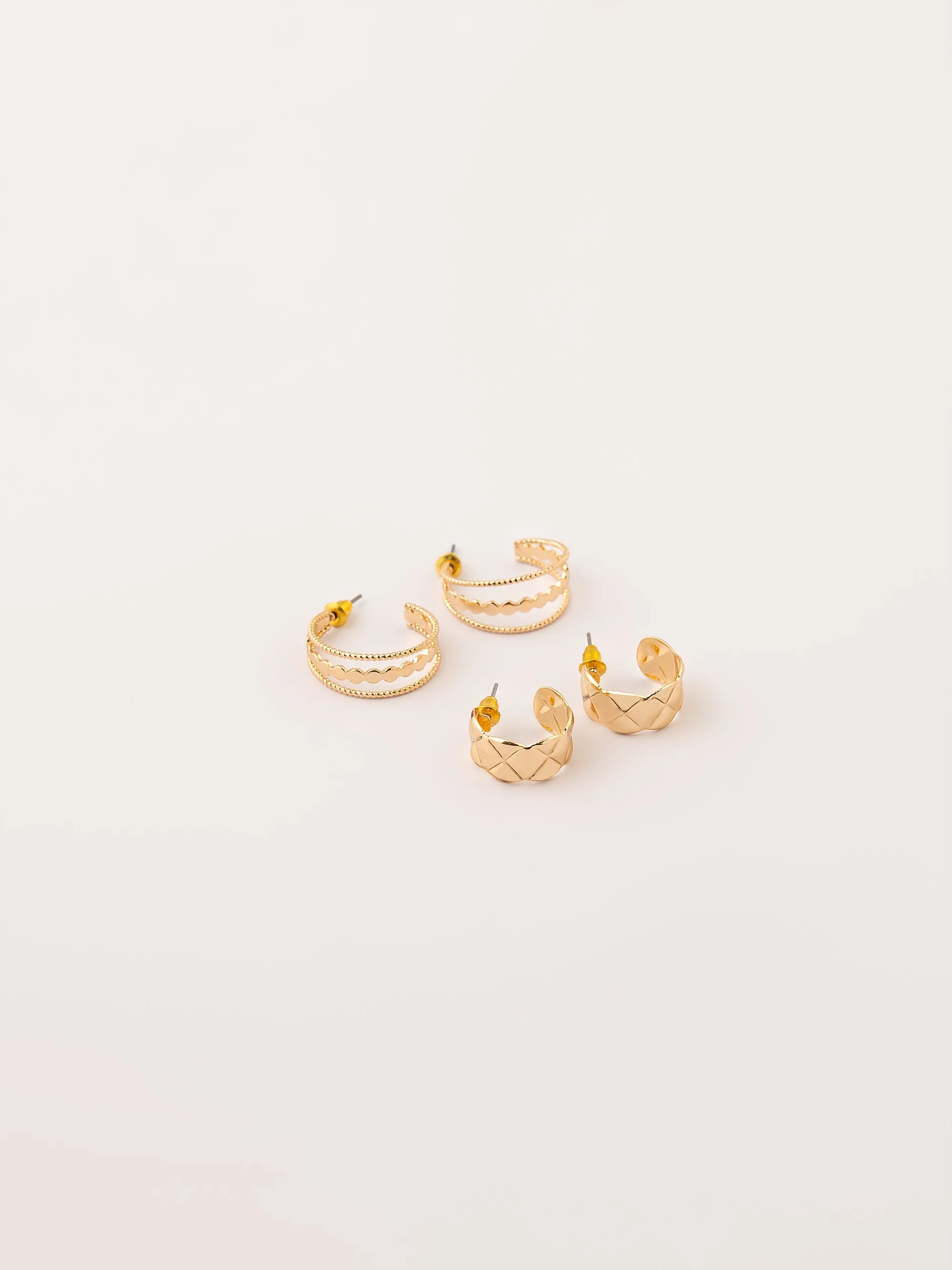 Classic Textured Earrings Set