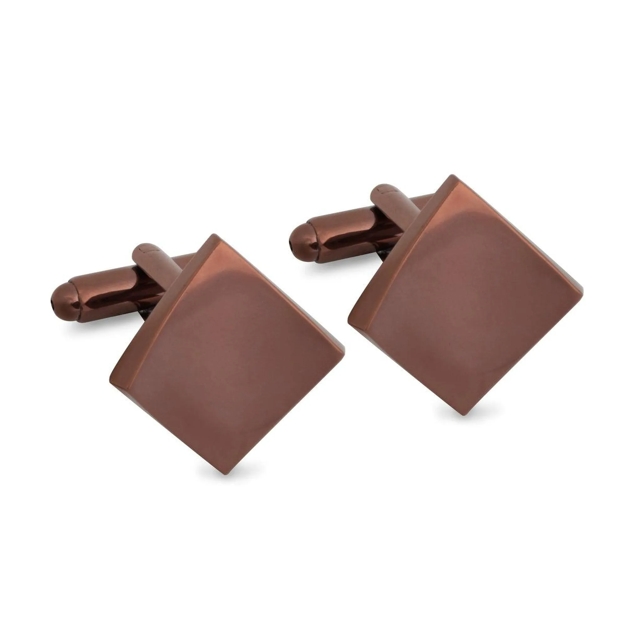 Concave Square Cufflinks in Copper (Online Exclusive)