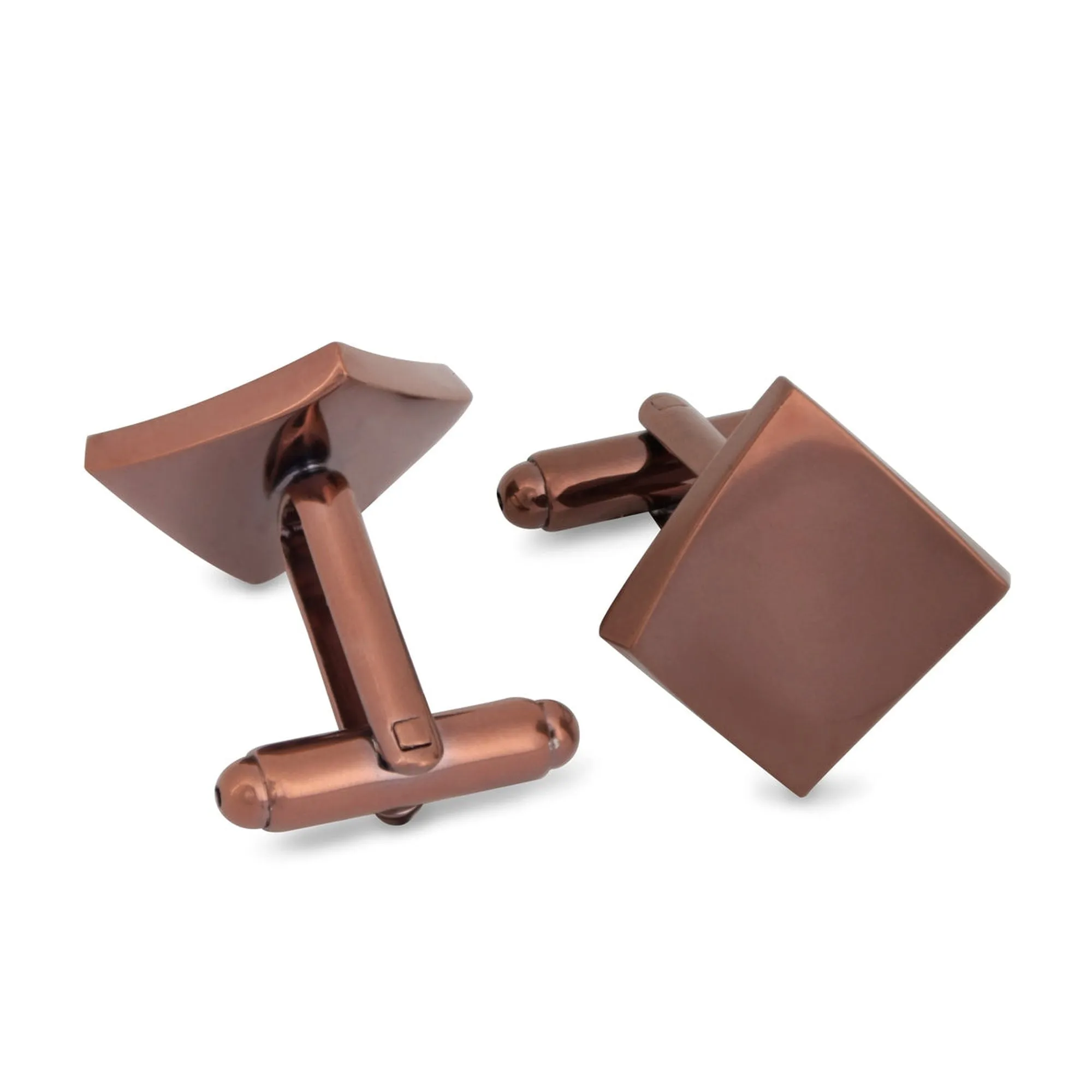 Concave Square Cufflinks in Copper (Online Exclusive)