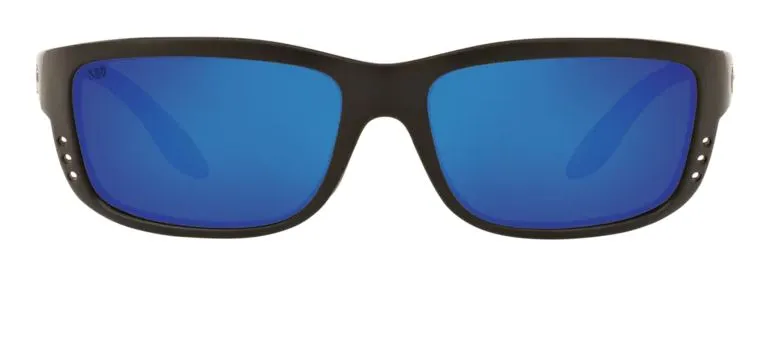 Costa Del Mar Mens Zane Matte Black Frame - Blue Mirror 580 Glass Lens - Polarized Sunglasses