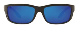 Costa Del Mar Mens Zane Matte Black Frame - Blue Mirror 580 Glass Lens - Polarized Sunglasses