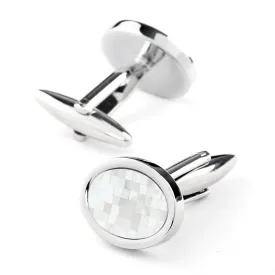 Crystal Mother of Pearl Mosaic Cufflinks