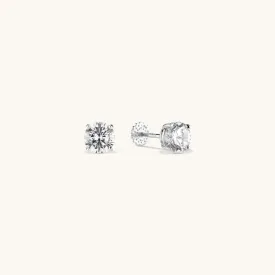 Diamond Stud Earrings in Silver