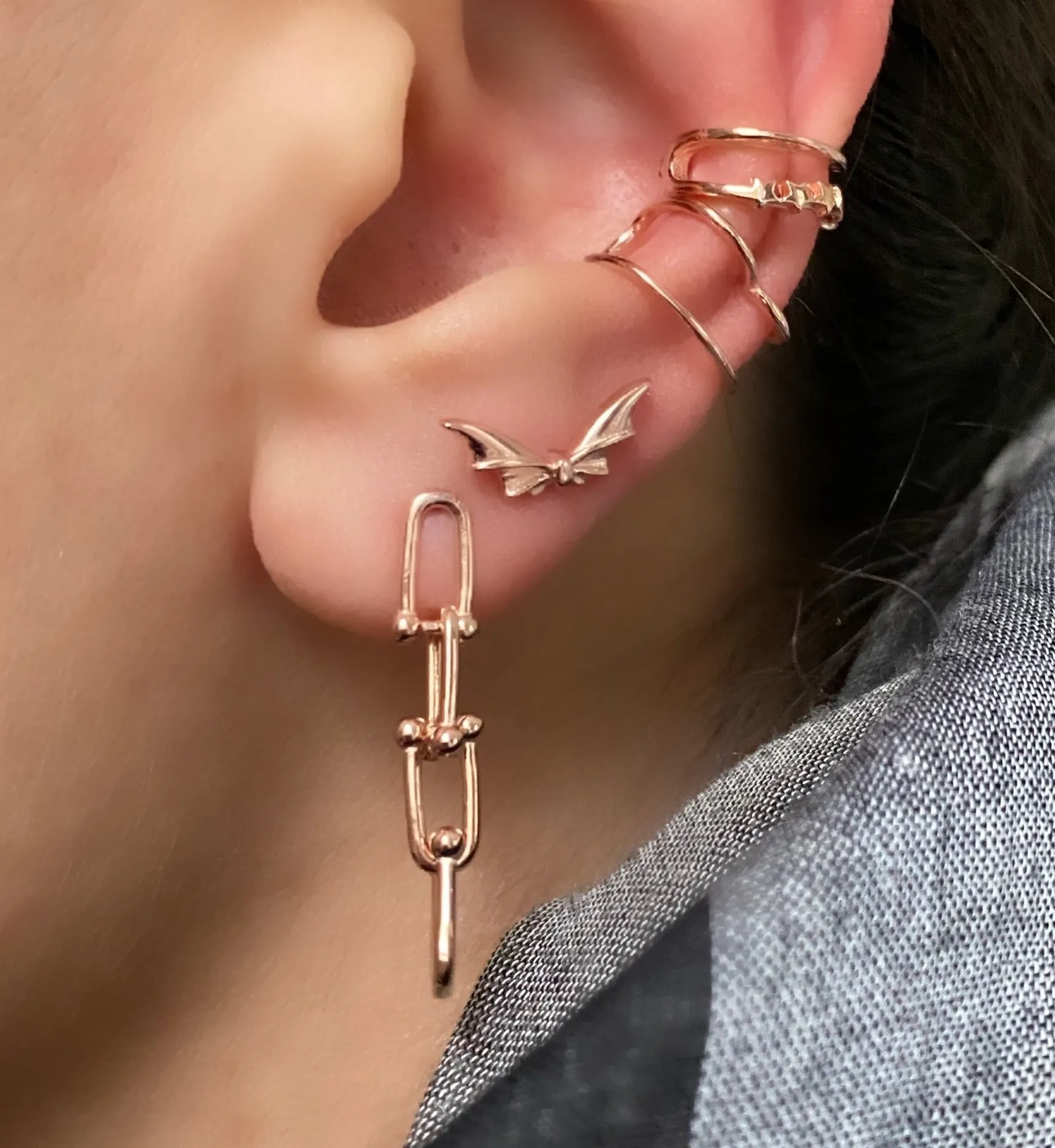 Earring with Thick Chains