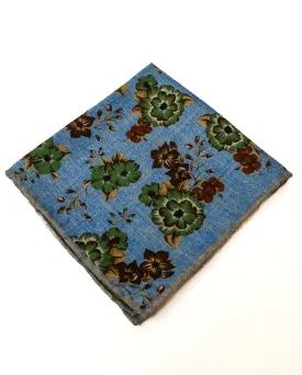 Edward Armah Light Blue Floral/Floret Neat Pocket Square