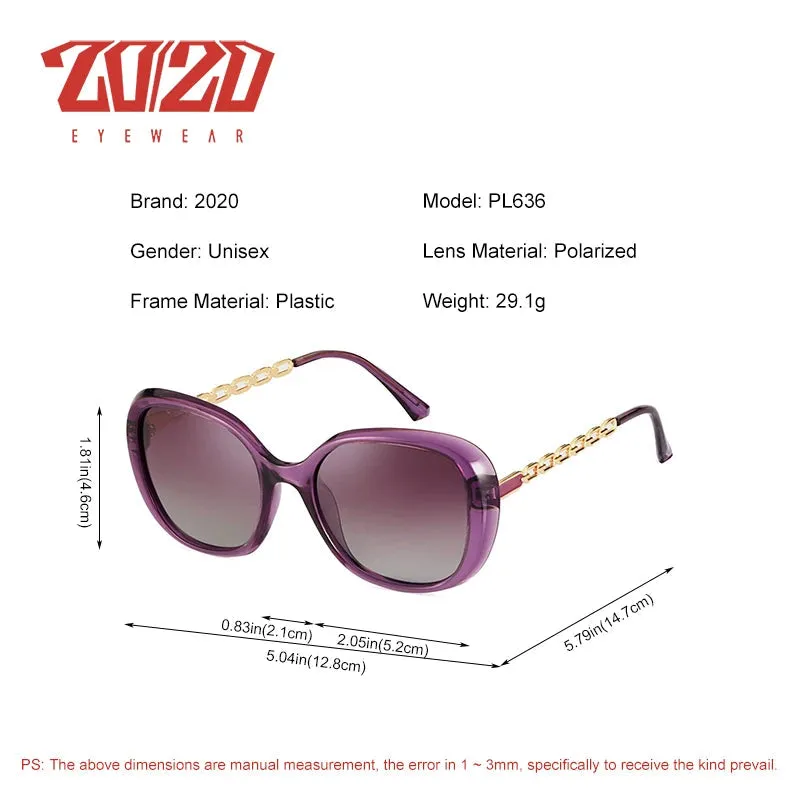 Elegant Ladies Polarized Sunglasses - UV400 Protection, Butterfly Frame