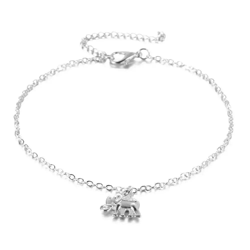 Elephant Charm Alloy Anklet