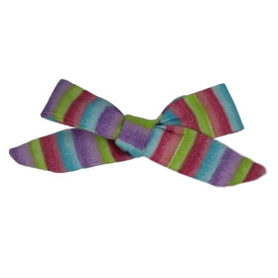 Fabric Pinwheel Hair Bow - Candy Stripe